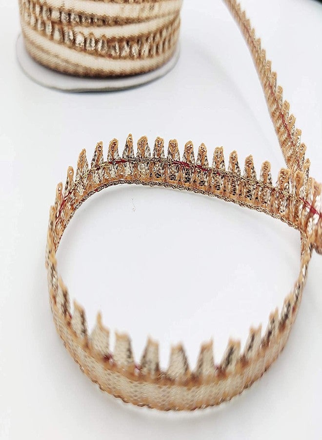 Premdas laces Samosa Gota Patti Lace Border (40 Meter) Material for Dupatta, Bridal Dresses, Saree, Lehengas, Palazzo, Anarkali Suits, Blouses. (Rose Gold Samosa Lace) - Image 4